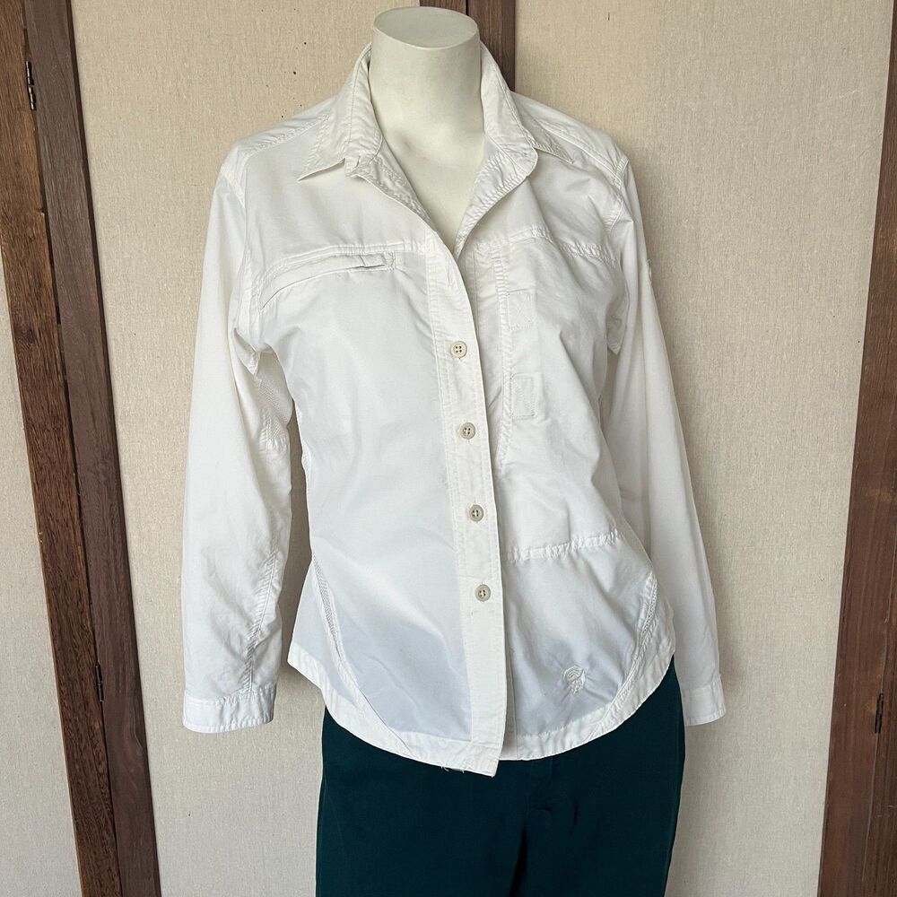 Mountain Hardwear White Vented Hiking Shirt Women’s Size 6 Outdoor Gorpcore